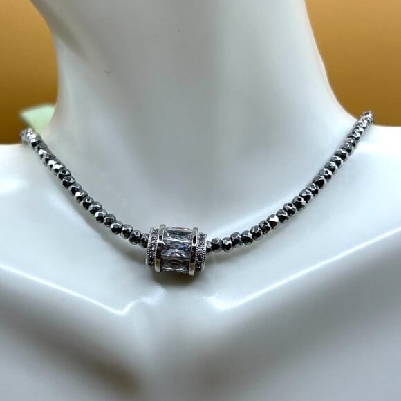 Lucas Lameth LUC Sterling 925 Necklace Sterling Silver CZ - Picture 8 of 9
